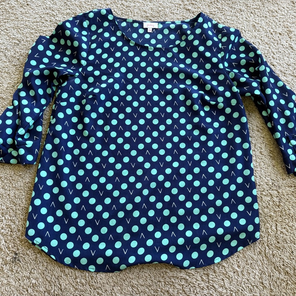 🎀3/$25🎀 Pixley Blue Polka Dot Blouse size small from Stitch Fix